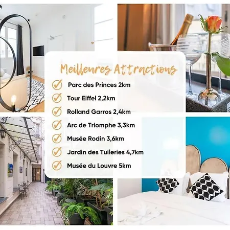 Le Deneuve - Passy Tour Eiffel A Pied - 4 Personnes-logement Entierement Climatise Appartamento